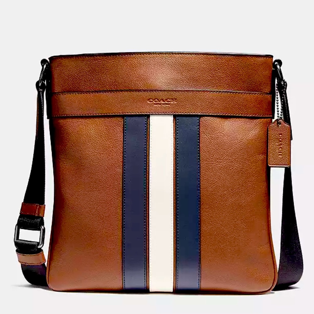 Coach Men’s Bag - Charles crossbody bag with varsity stripe